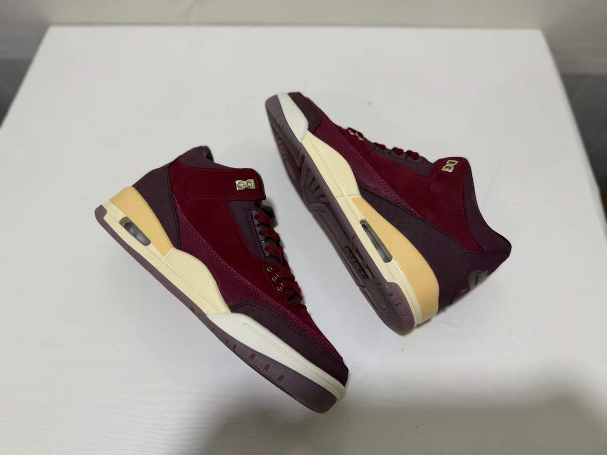 Mid Top Sneakers, Burgundy Beige Colorway, Lace Up Design, Casual Gift for Sneaker Fans
