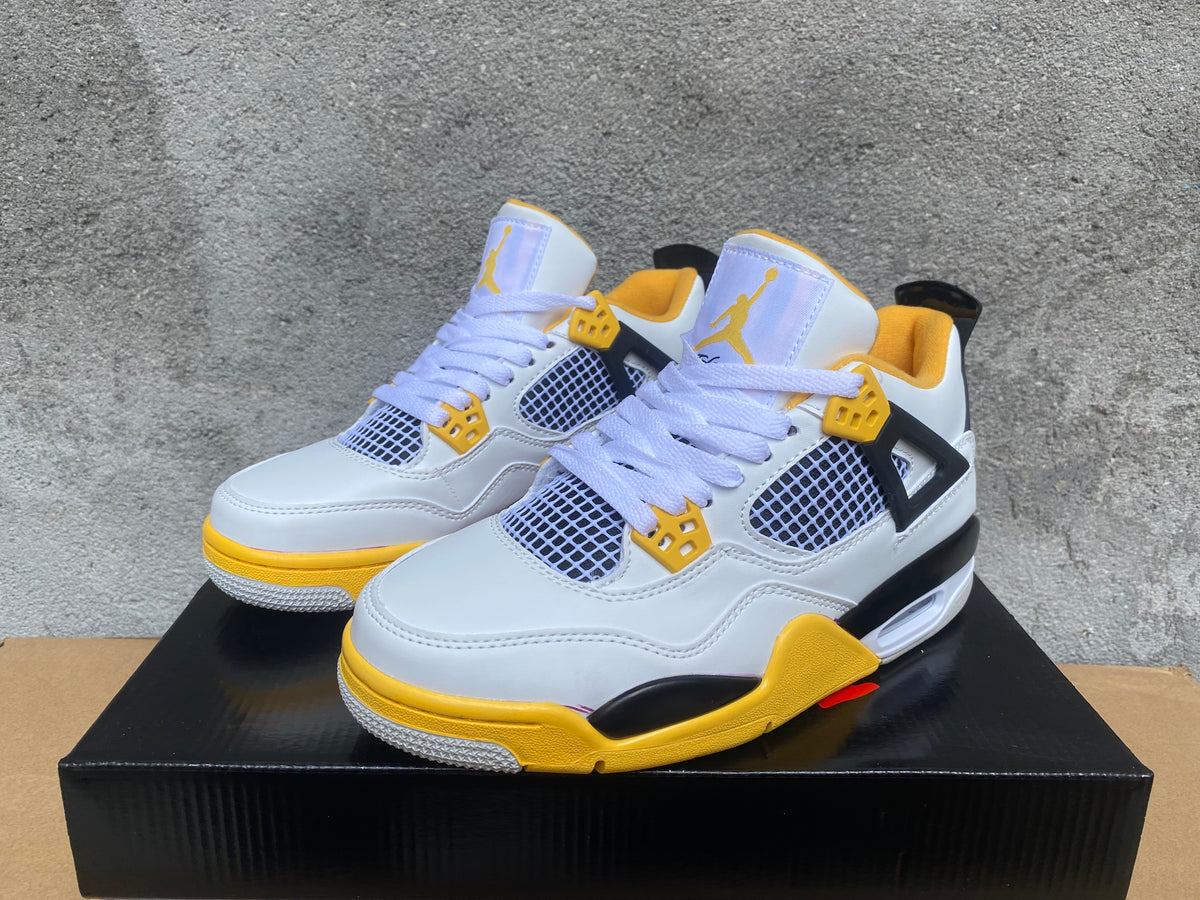 Sneakers, White Black Yellow Colorway, Lace Up Design, Casual Gift for Sneaker Fans