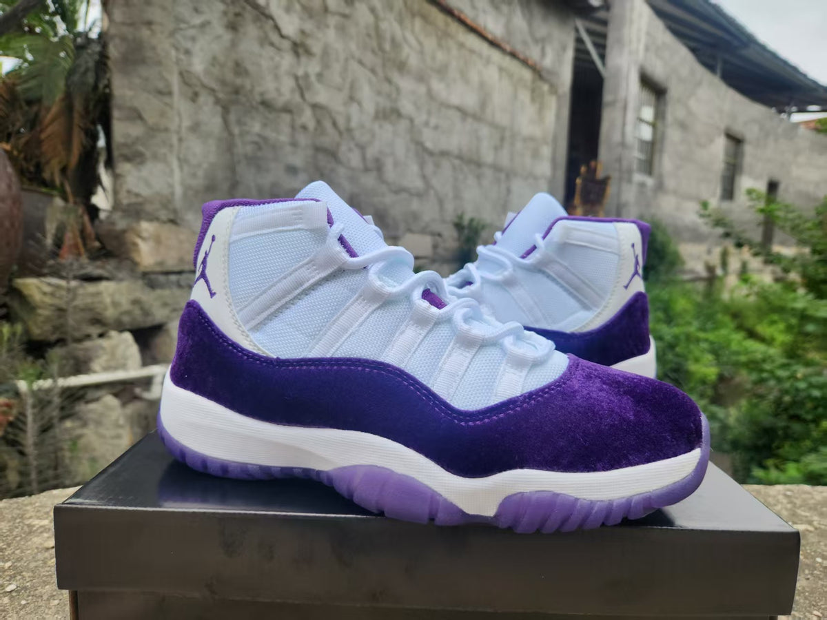 High Top Sneakers, White Purple Colorway, Lace Up Design, Casual Gift for Sneaker Fans