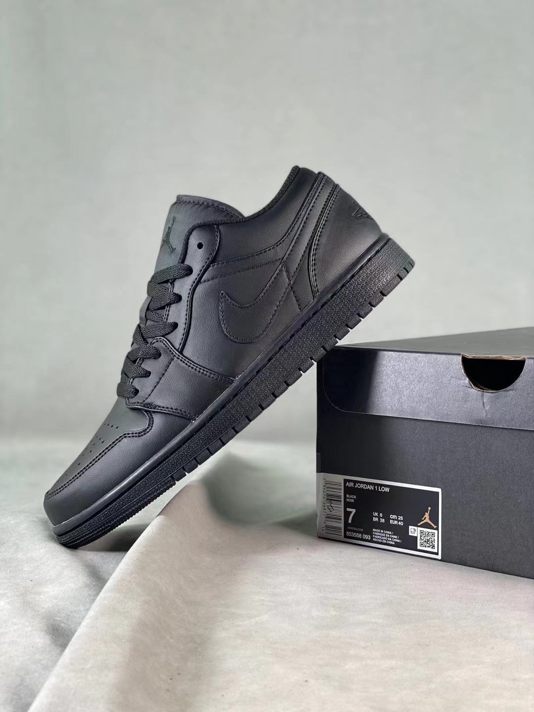 Low Top Sneakers, Black Colorway, Lace Up Design, Casual Gift for Sneaker Fans