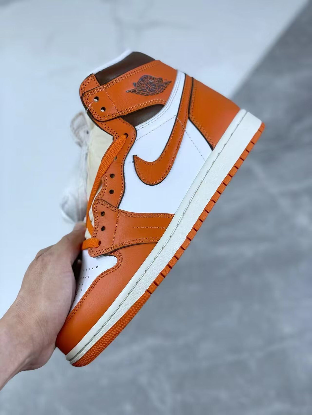 High Top Sneakers, Orange Colorway, Lace Up Design, Casual Gift for Sneaker Fans