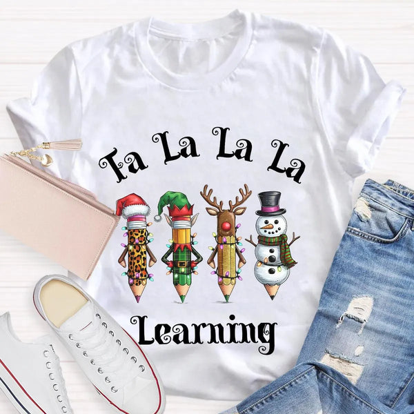 Festive School Holiday Shirt, Christmas Pencil Learning T-Shirt, Adorable Christmas Teacher Graphic Tee, Classroom Winter Shi