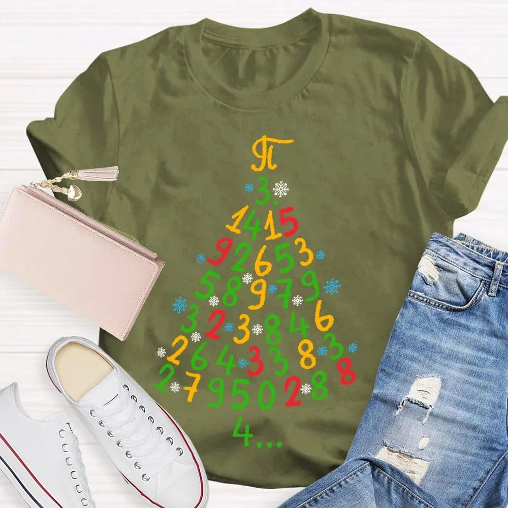 Festive Math Teacher T-Shirt, Christmas Tree Mathematics Shirt, Holiday Math Graphic Tee, Christmas School Shirt, Present for