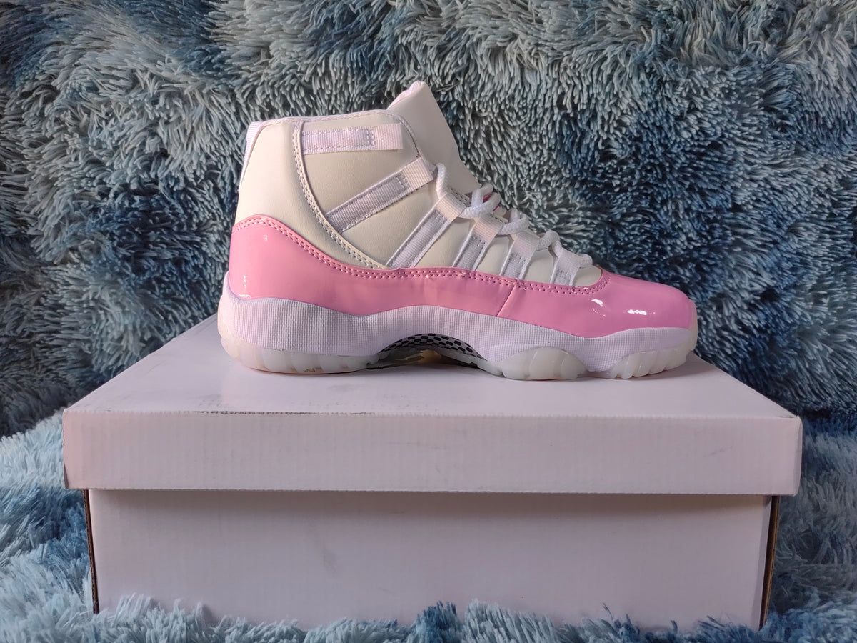 Low Top Sneakers, White Pink Colorway, Lace Up Design, Casual Gift for Sneaker Fans