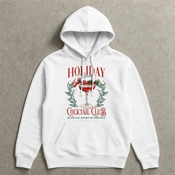 Festive Drink Bartender Hooded Sweatshirt, Holiday Cocktail Christmas Hoodie, Comfy Winter Drinking Pullover, Xmas Party Appa