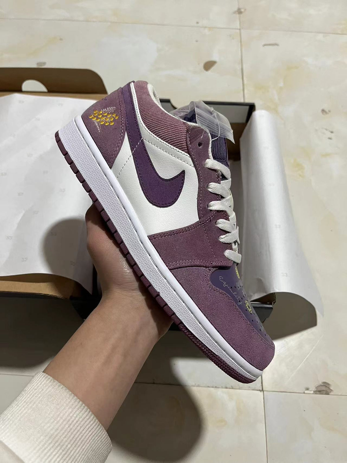 Low Top Sneakers, Purple Colorway, Lace Up Design, Casual Gift for Sneaker Fans
