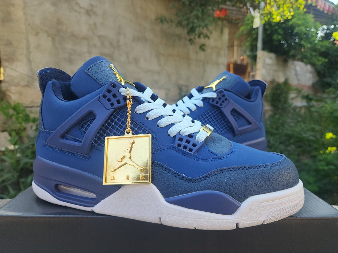 Mid Top Sneakers, Blue White Colorway, Lace Up Design, Casual Gift for Sneaker Fans
