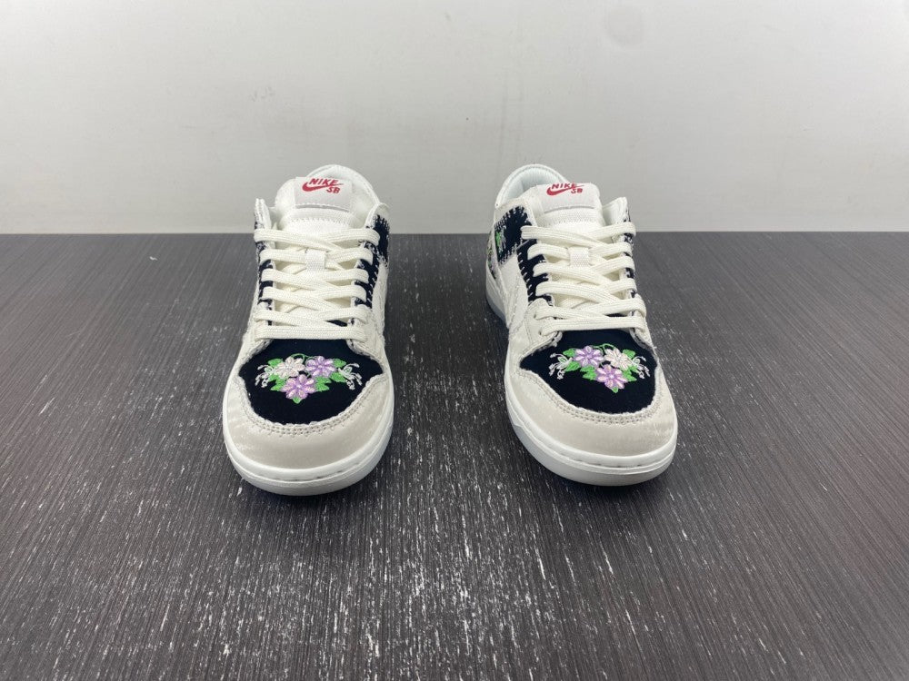 Low Top Sneakers, Black White Colorway, Embroidered Detail, Lace Up Design, Casual Gift for Sneaker Fans