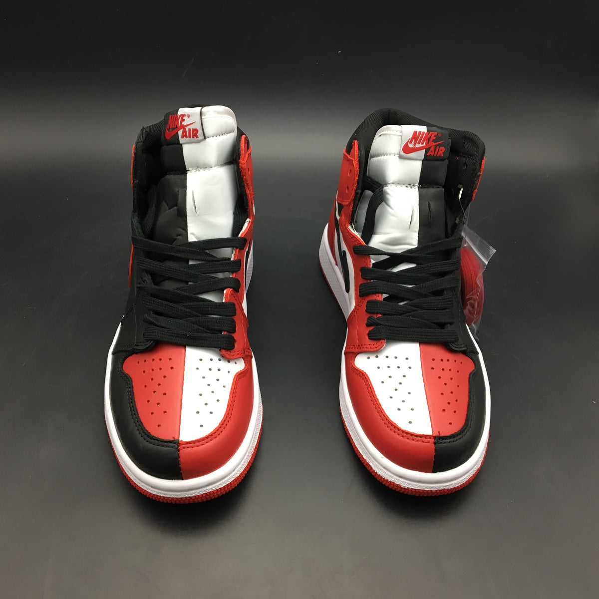 Sneakers, Red Black Colorway, Leather Footwear, Lace Up Design, Casual Gift for Sneaker Fans