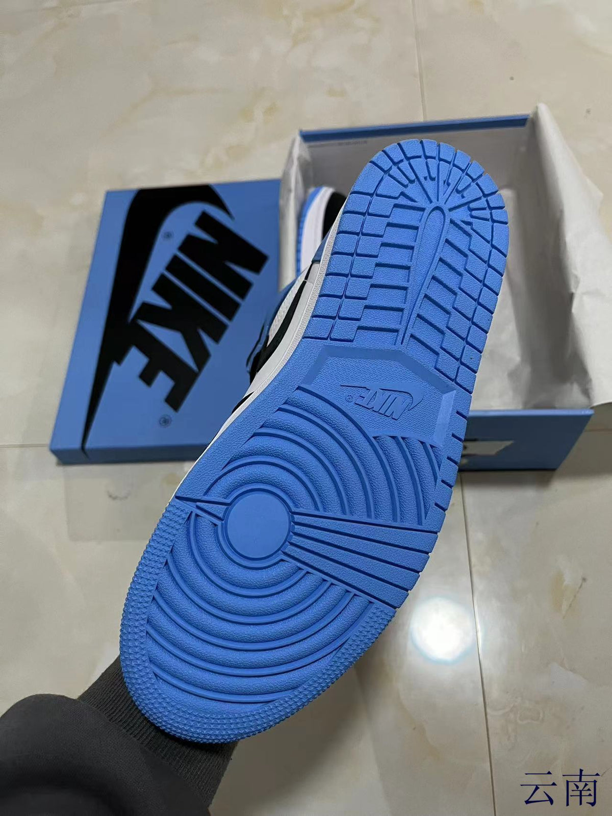 High Top Sneakers, Blue White Colorway, Lace Up Design, Casual Gift for Sneaker Fans