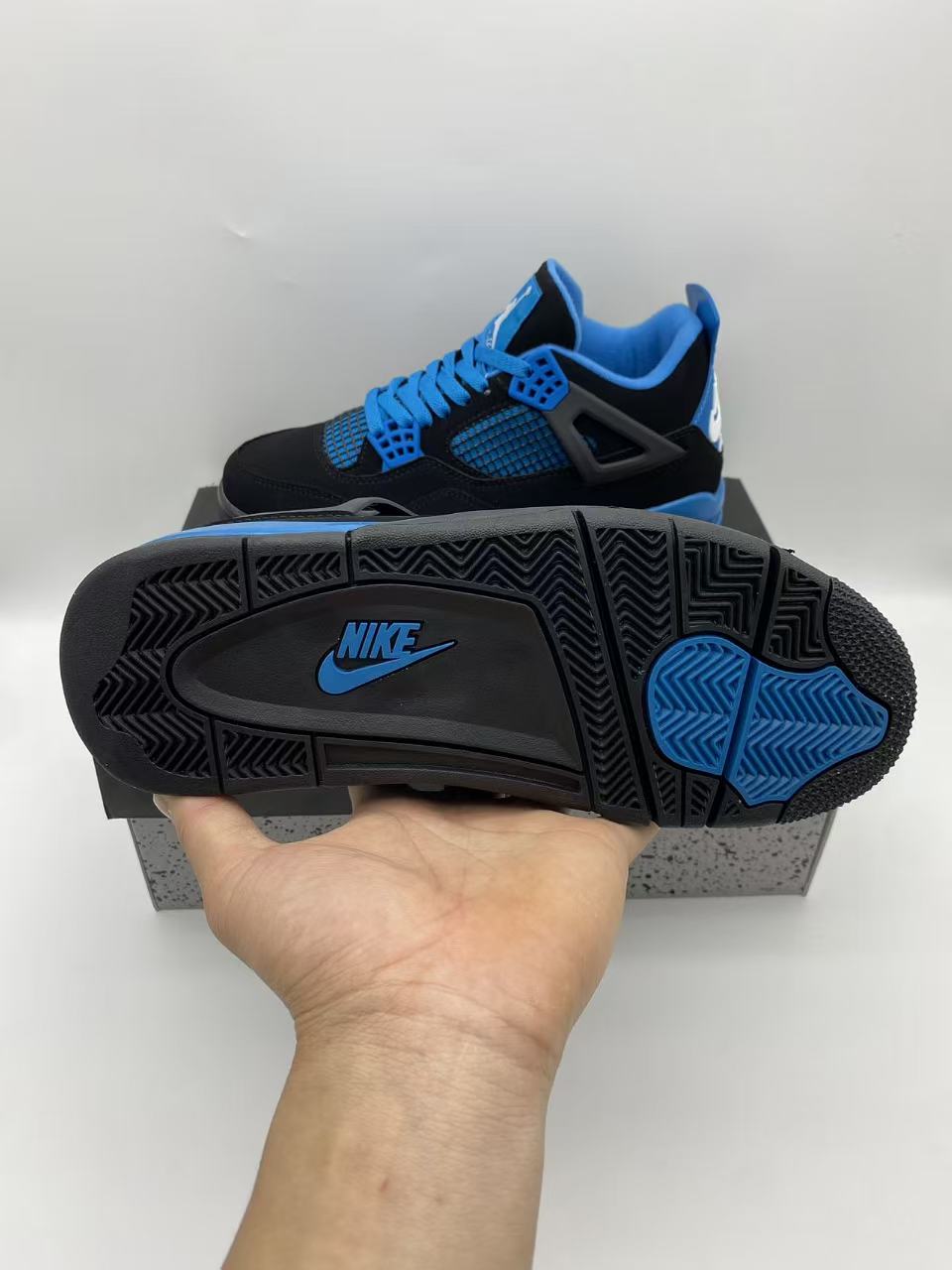 Mid Top Sneakers, Blue Colorway, Lace Up Design, Casual Gift for Sneaker Fans