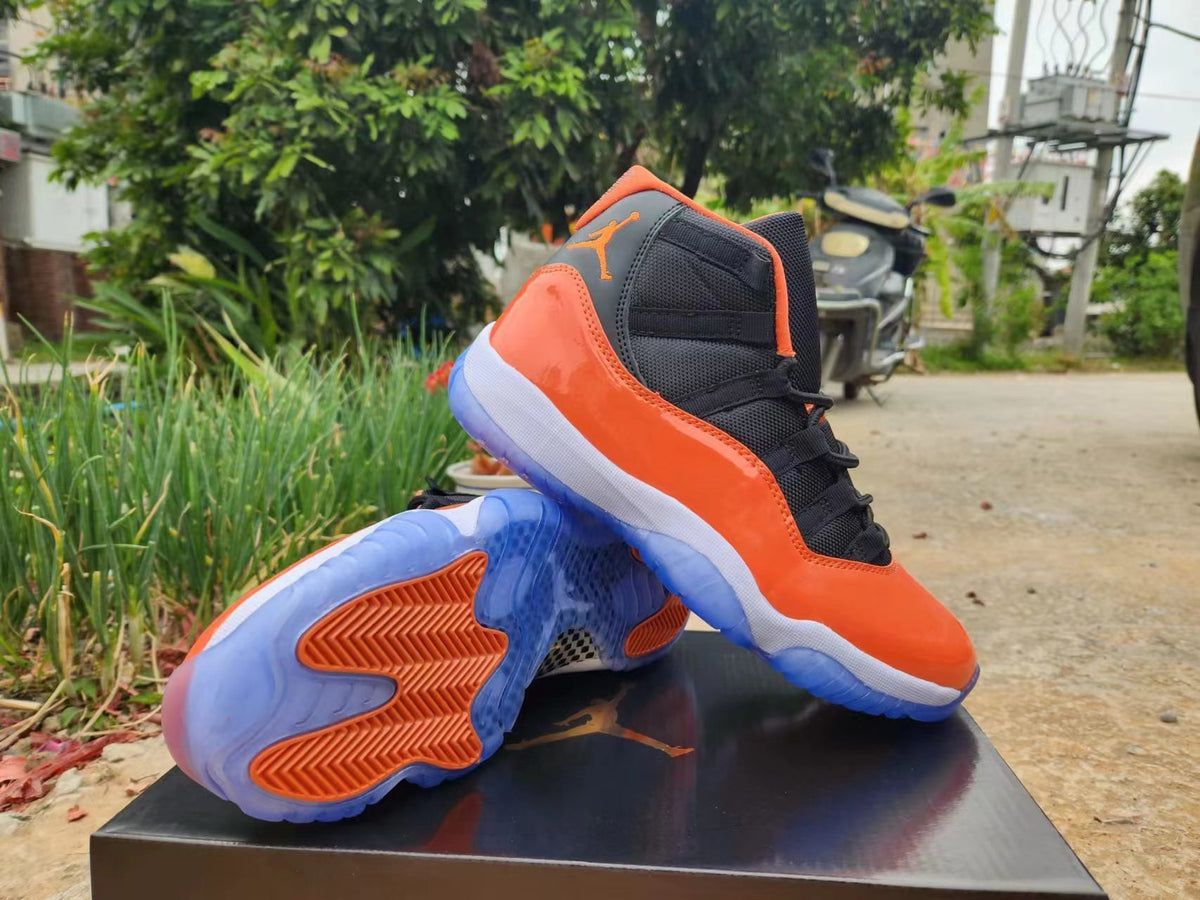 High Top Sneakers, Black Red Orange Colorway, Lace Up Design, Casual Gift for Sneaker Fans