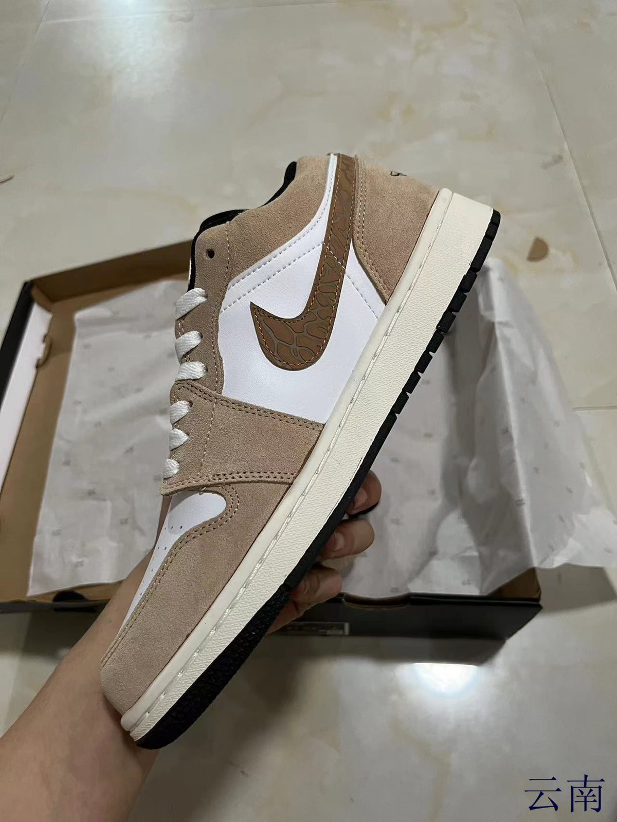 Low Top Sneakers, White Brown Colorway, Lace Up Design, Casual Gift for Sneaker Fans