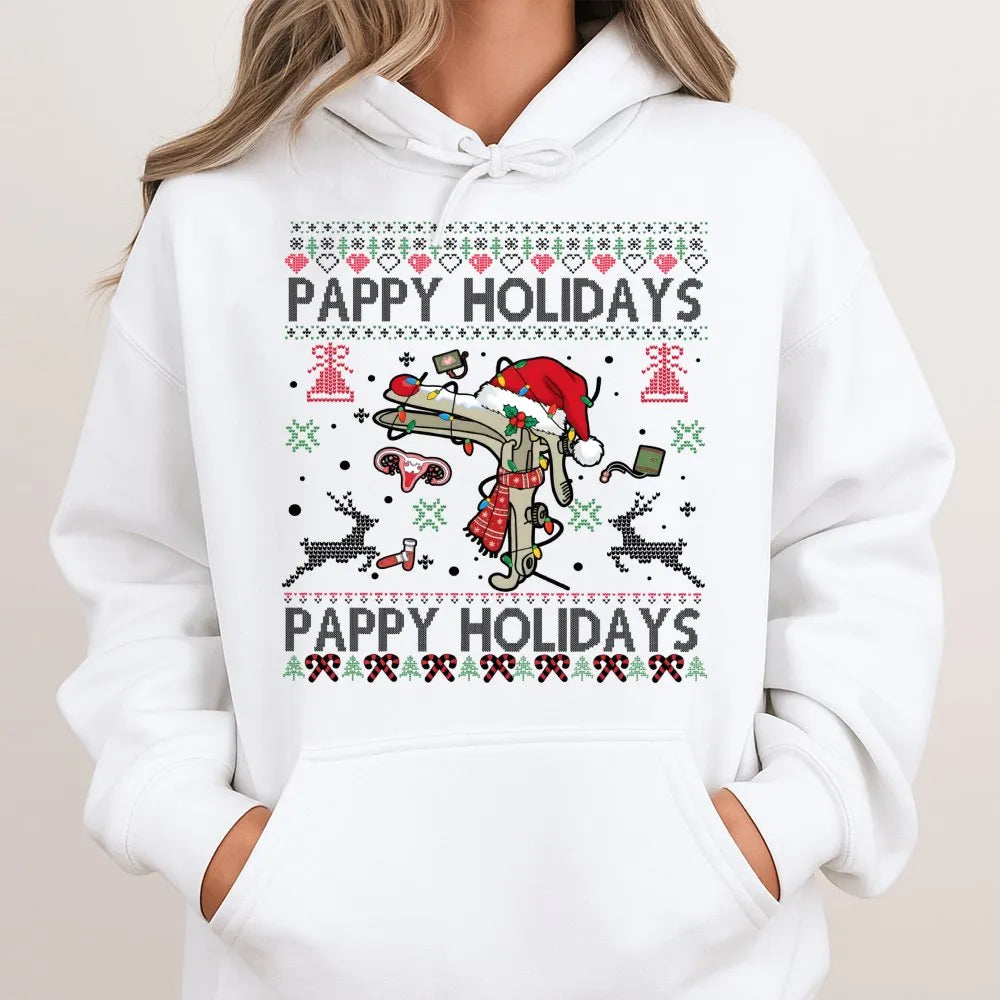 Humorous Speculum Christmas Hoodie, Pappy Holidays OBGYN Hoodie, Medical Staff Xmas Hoodie, OBGYN Nurse Holiday Sweatshirt, D