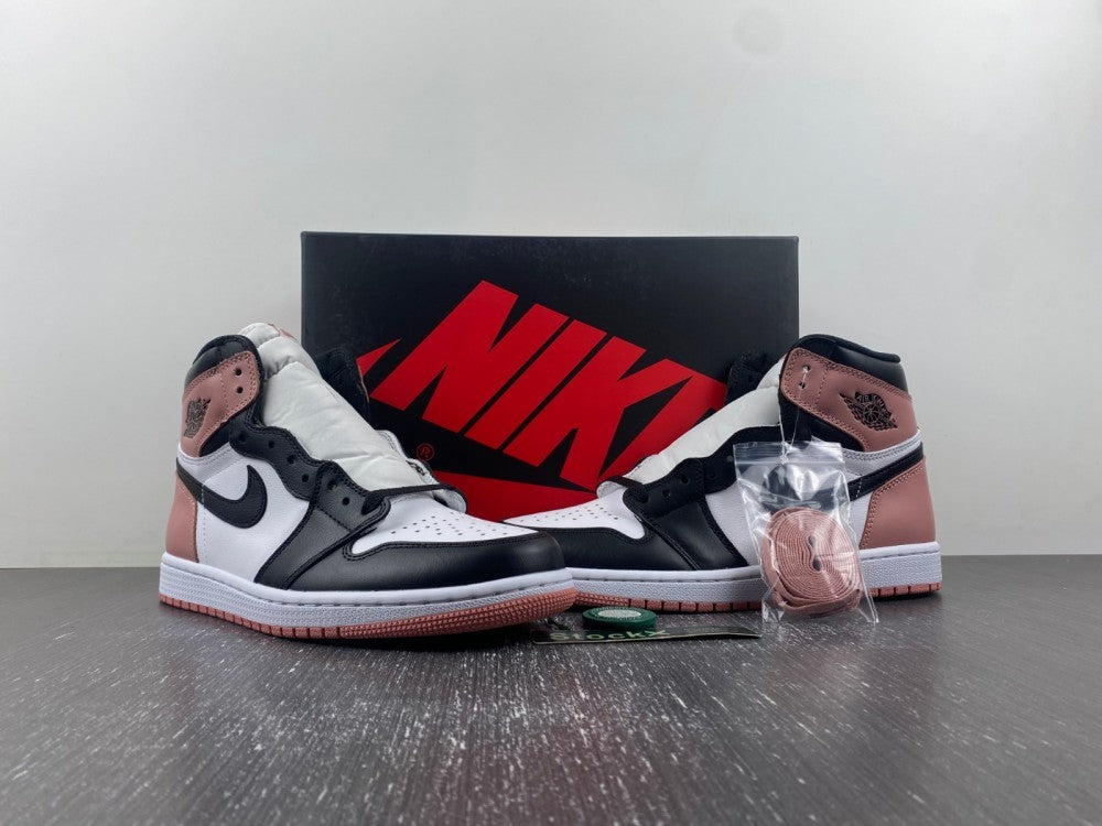 Retro High Top Sneakers, White Black Pink Colorway, Lace Up Design, Casual Gift for Sneaker Fans
