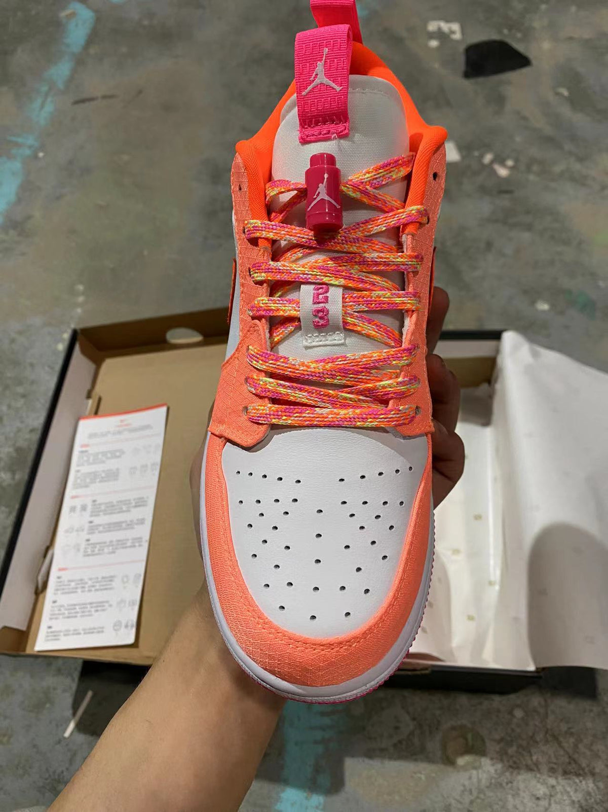 Low Top Sneakers, Orange Colorway, Lace Up Design, Casual Gift for Sneaker Fans