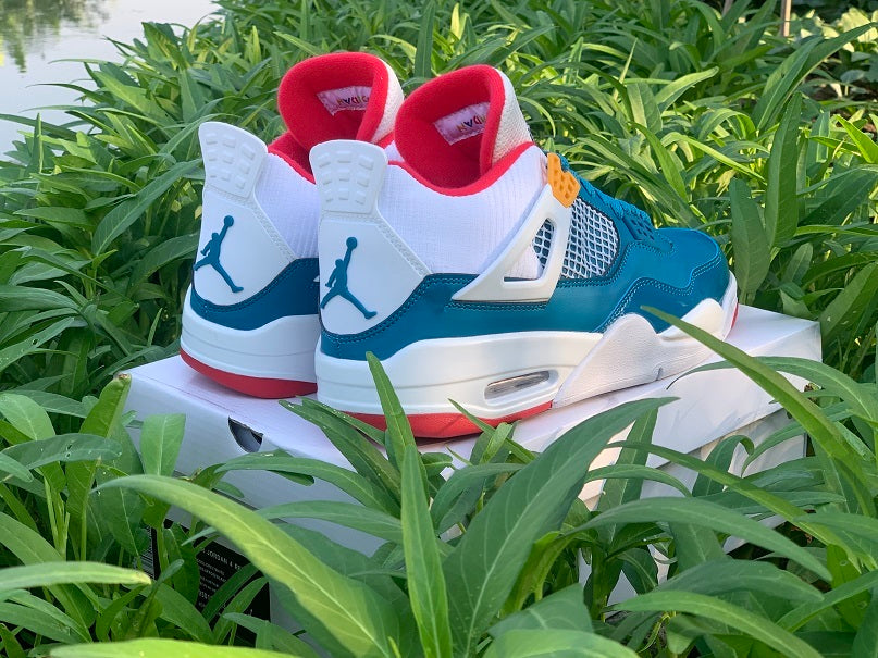 Sneakers, White Teal Red Colorway, Lace Up Design, Casual Gift for Sneaker Fans