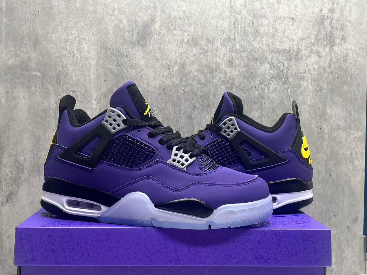 Mid Top Sneakers, Purple Black Colorway, Lace Up Design, Casual Gift for Sneaker Fans