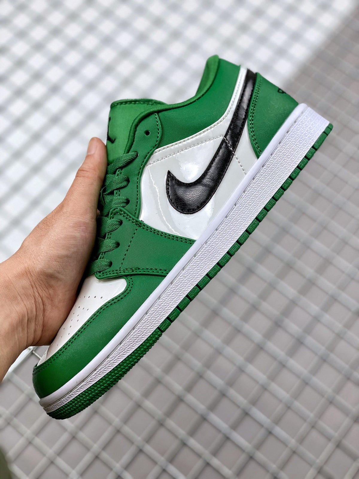 Low Top Sneakers, Green White Colorway, Lace Up Design, Casual Gift for Sneaker Fans