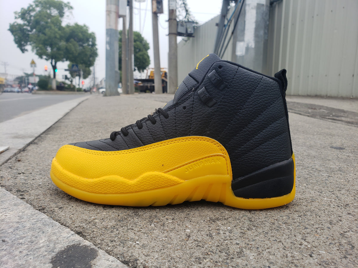Sneakers, Black Yellow Colorway, Lace Up Design, Casual Gift for Sneaker Fans