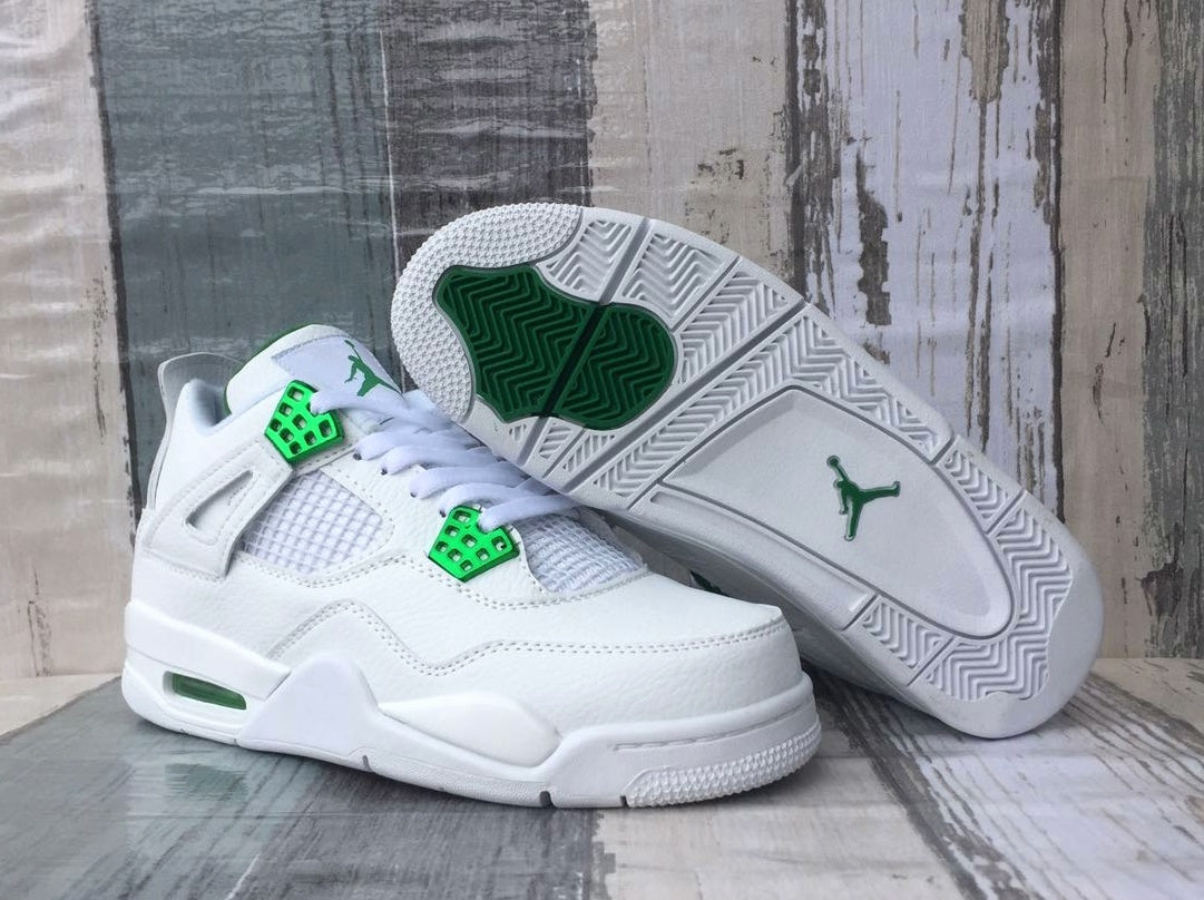 Sneakers, White Green Colorway, Lace Up Design, Casual Gift for Sneaker Fans