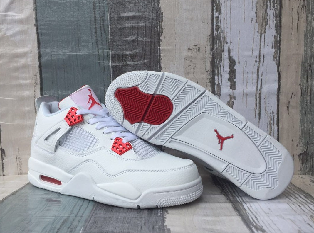 Sneakers, White Red Colorway, Lace Up Design, Casual Gift for Sneaker Fans