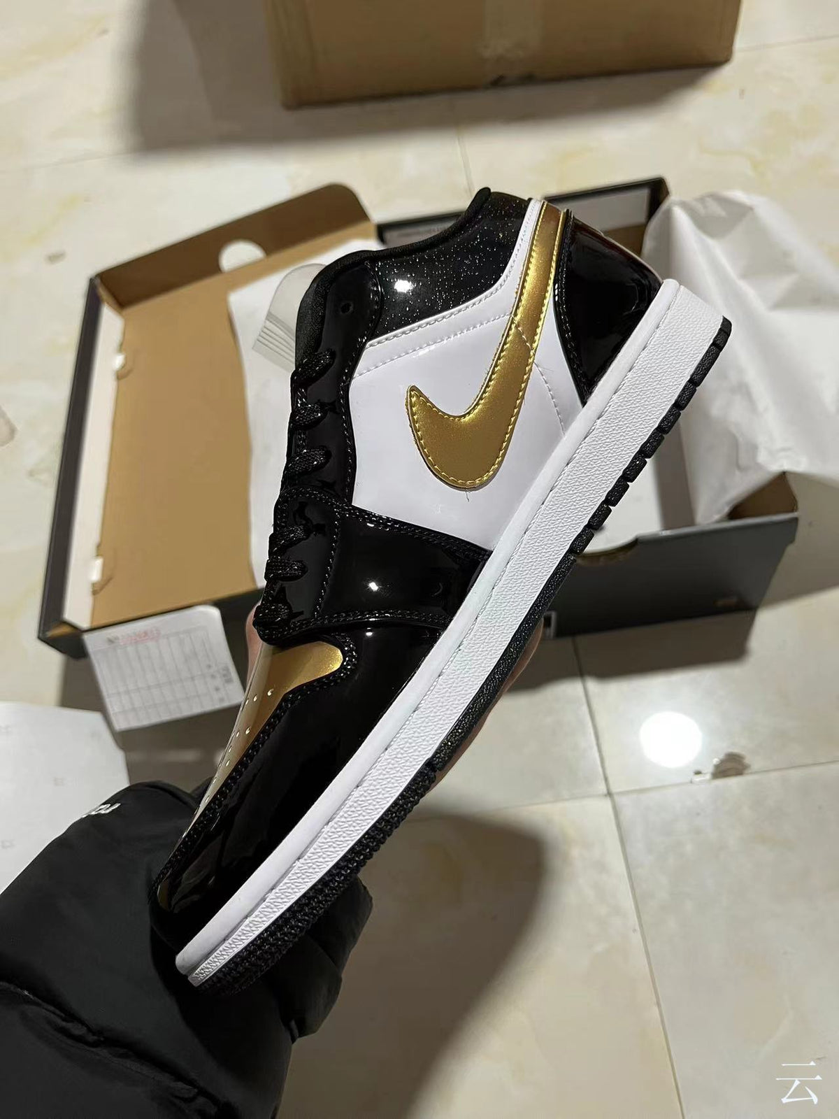 Low Top Sneakers, Black Gold Colorway, Lace Up Design, Casual Gift for Sneaker Fans