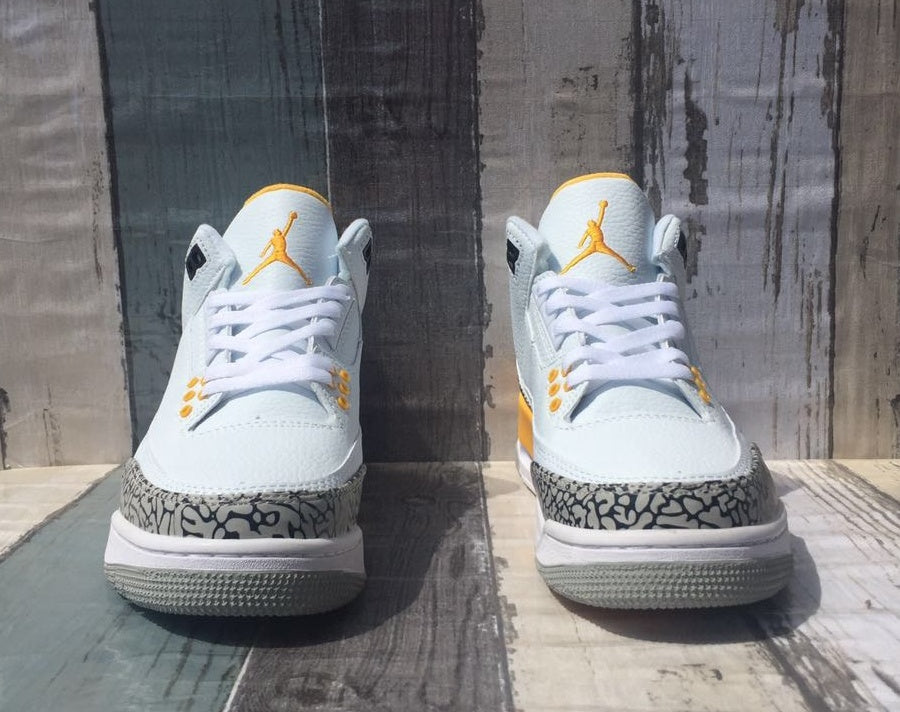 Sneakers, White Yellow Colorway, Lace Up Design, Casual Gift for Sneaker Fans