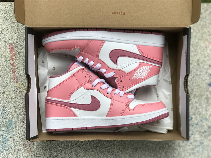 Mid Top Sneakers, White Pink Colorway, Valentine Design, Lace Up Design, Casual Gift for Sneaker Fans