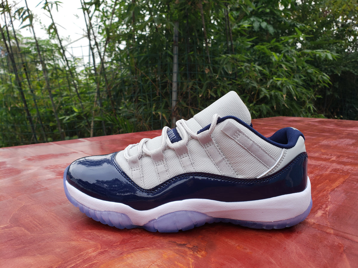 Low Top Sneakers, White Navy Colorway, Lace Up Design, Casual Gift for Sneaker Fans