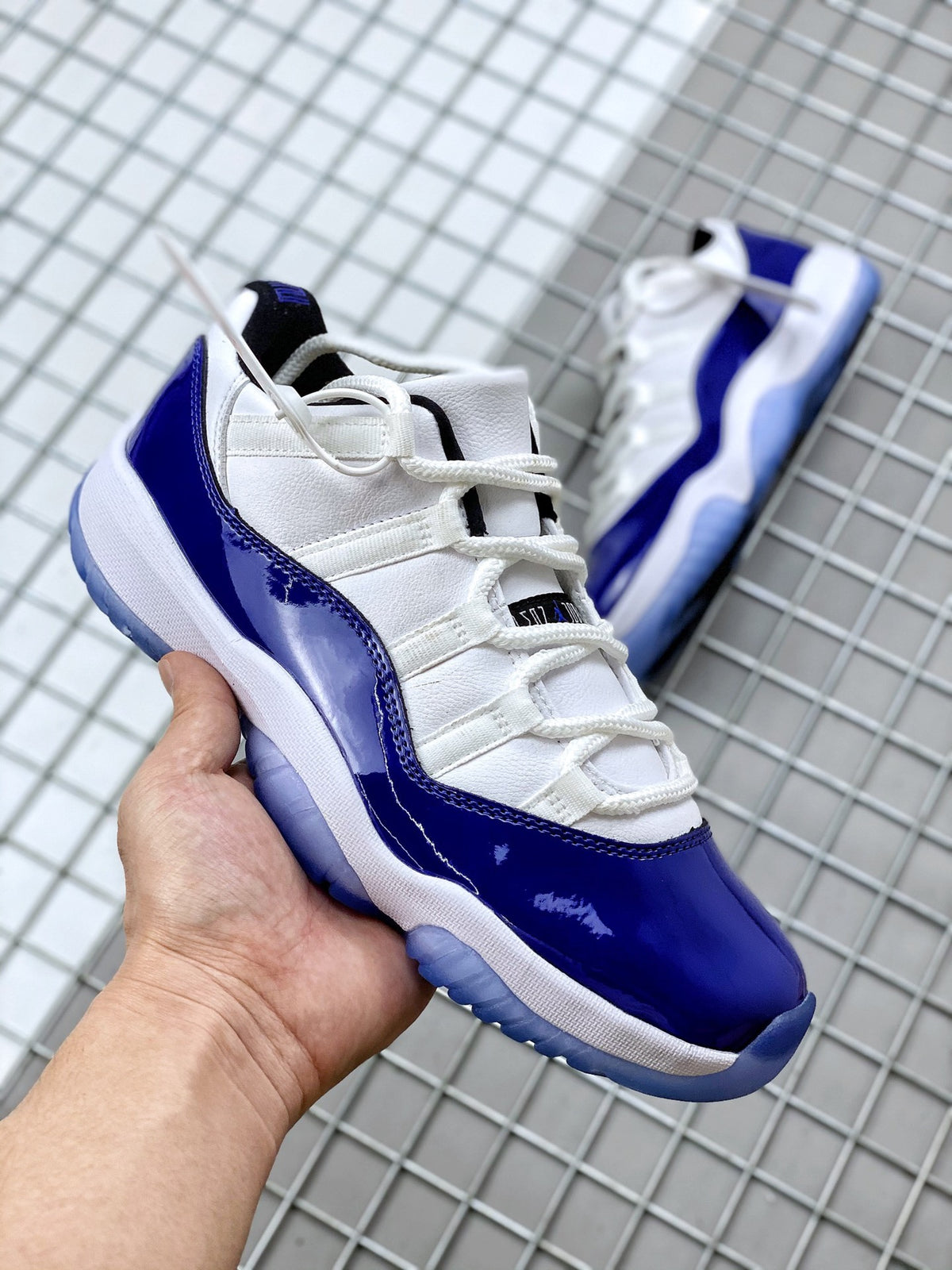 Low Top Sneakers, Blue White Colorway, Lace Up Design, Casual Gift for Sneaker Fans