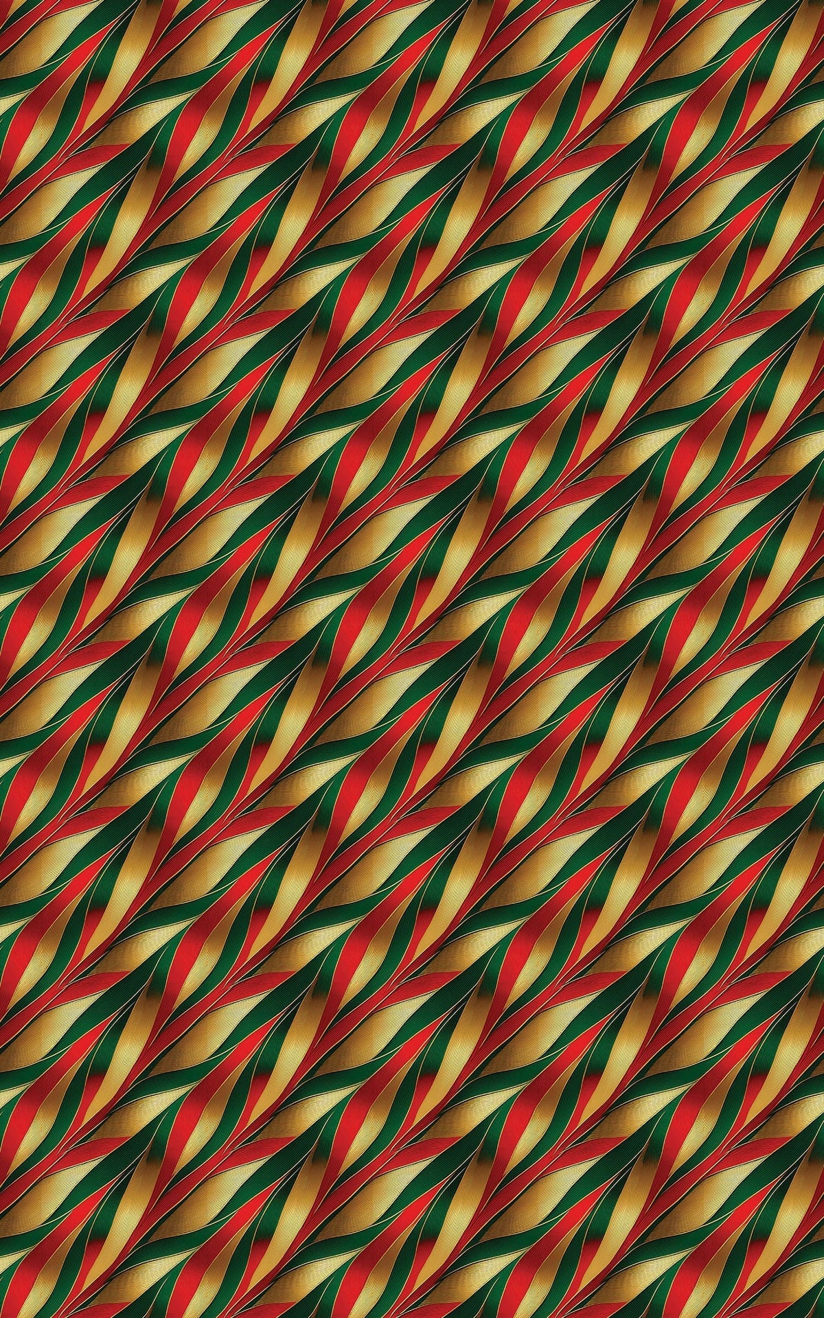 Holiday Ribbon Gift Wrap, Metallic Geometric Wrapping Paper, Yuletide Gleam Present Paper, Luxury Christmas Gift Wrap, Festiv