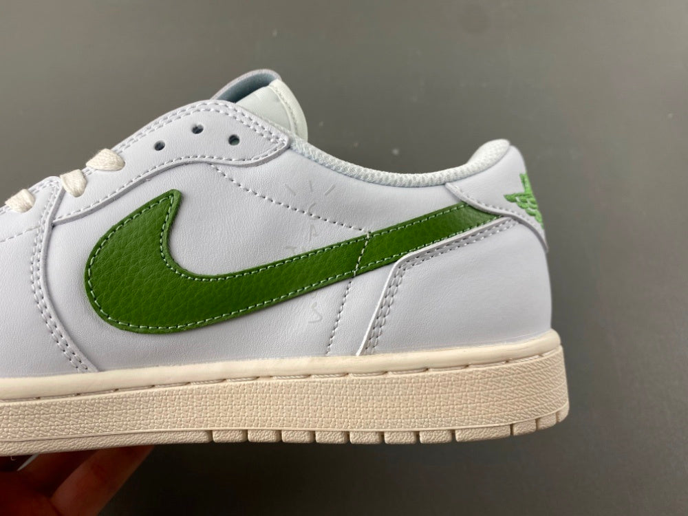 Low Top Sneakers, White Green Colorway, Reverse Hook Design, Lace Up Design, Casual Gift for Sneaker Fans