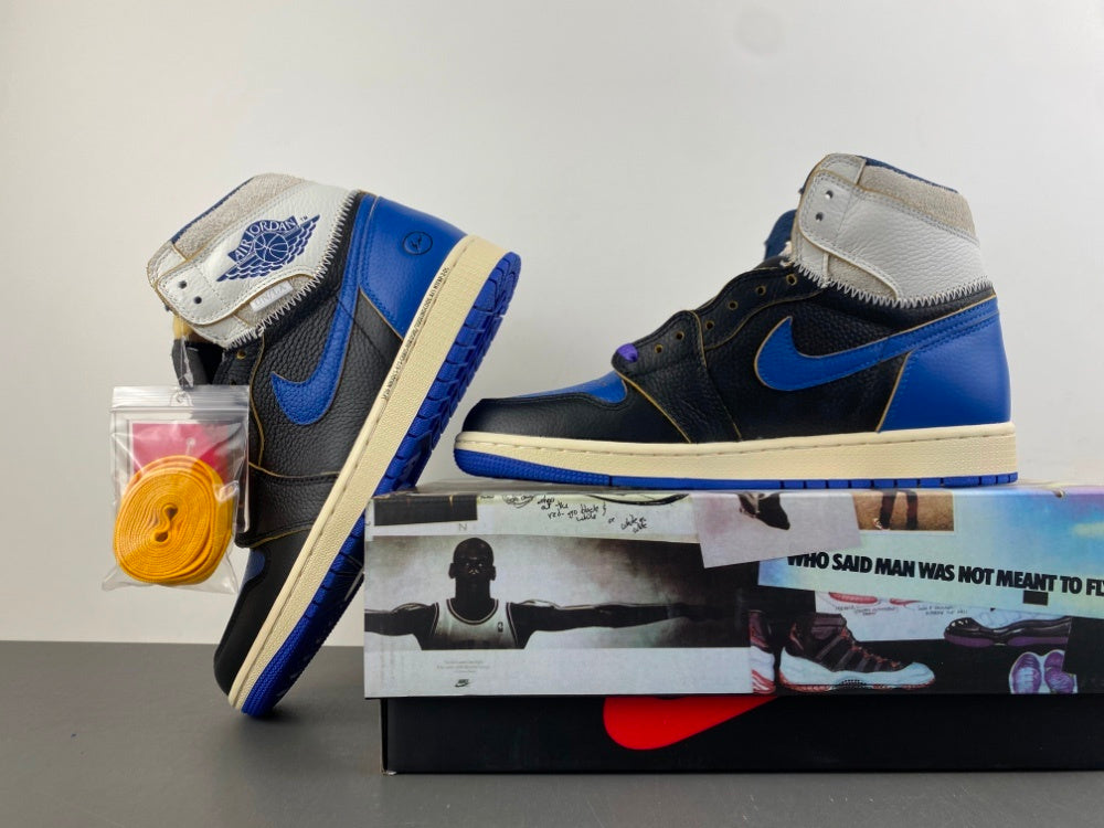 High Top Sneakers, Blue White Black Purple Colorway, Lace Up Design, Casual Gift for Sneaker Fans