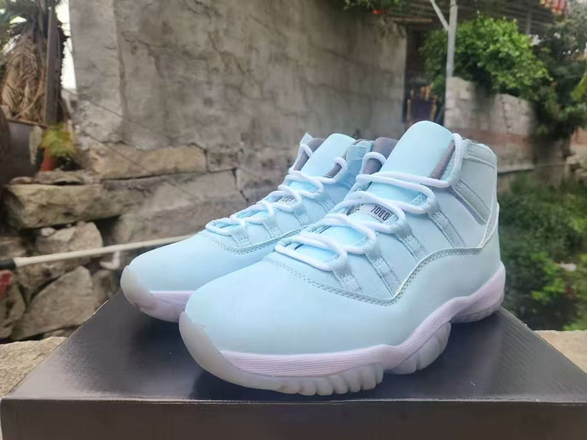 High Top Sneakers, Blue White Colorway, Lace Up Design, Casual Gift for Sneaker Fans