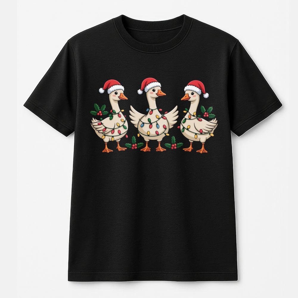 Humorous Silly Goose Holiday Shirt, Christmas Goose T-Shirt, Adorable Animal Xmas Graphic Tee, Festive Matching Family T-Shir