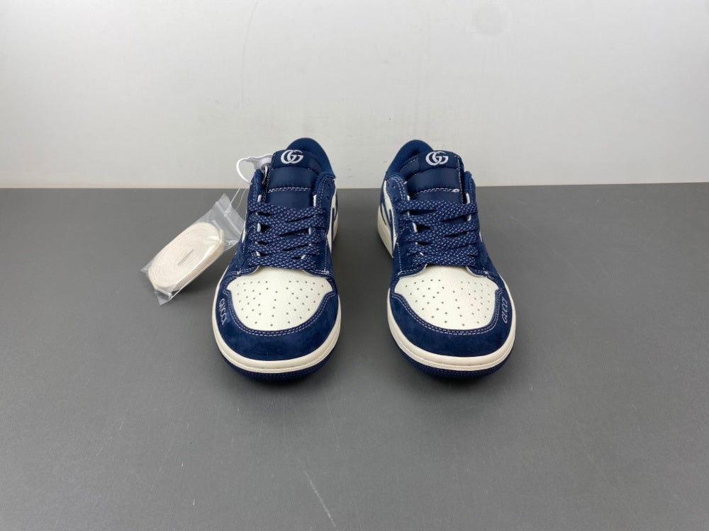 Low Top Sneakers, Off White Blue Colorway, Reverse Hook Design, Lace Up Design, Casual Gift for Sneaker Fans