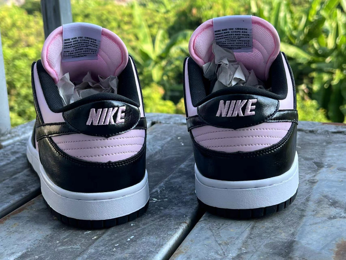 Low Top Sneakers, Black Pink Colorway, Lace Up Design, Casual Gift for Sneaker Fans