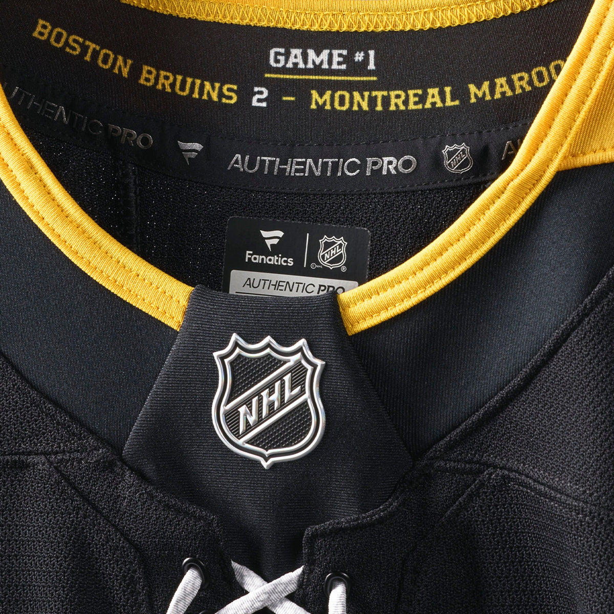 Boston Bruins Fanatics Black 100th Anniversary Authentic Pro Jersey