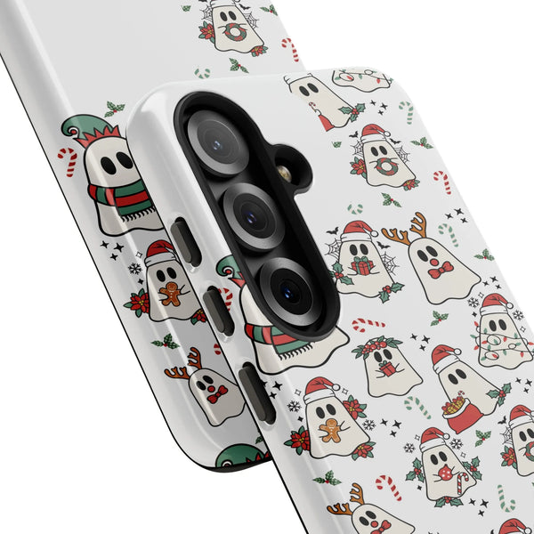 Santa Hat Candy Cane Phone Case, Christmas Ghost Phone Case for Samsung Galaxy, Spooky Xmas Samsung Cover, Festive Holiday Pr