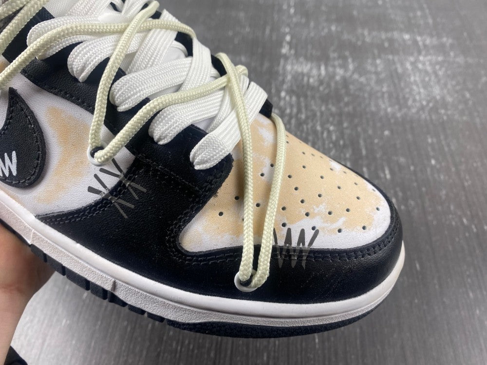 Low Top Sneakers, White Black Brown Colorway, Lace Up Design, Casual Gift for Sneaker Fans