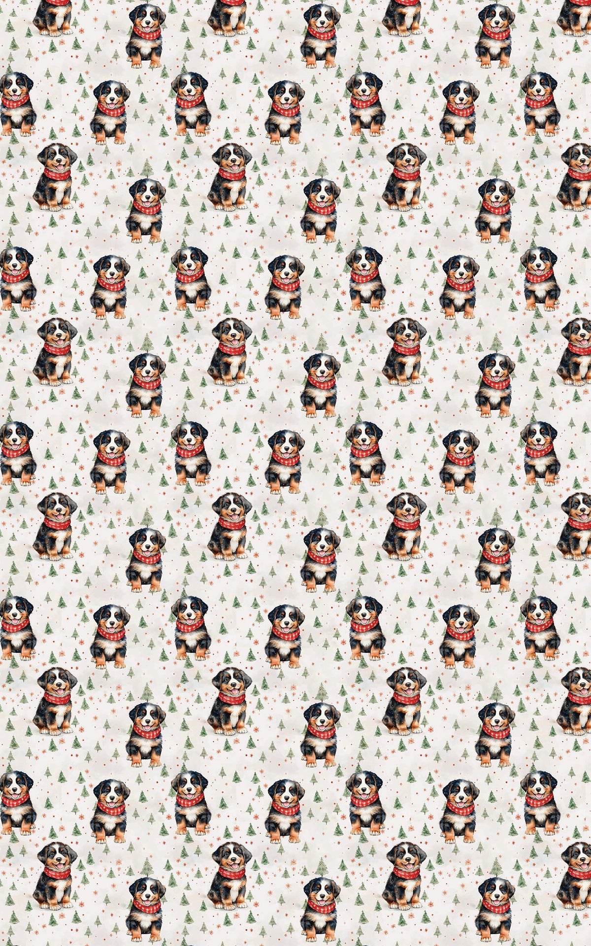 Festive Winter Puppy Gift Wrap, Bernese Mountain Dog Christmas Wrapping Paper, Bernese in the Snow Wrapping Paper, Holiday Pe