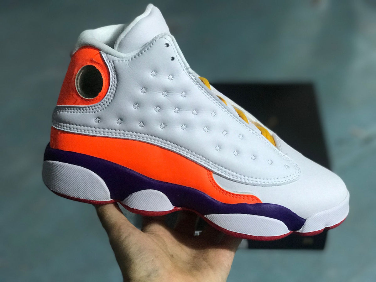 Sneakers, White Orange Colorway, Mismatched Colorway, Lace Up Design, Casual Gift for Sneaker Fans