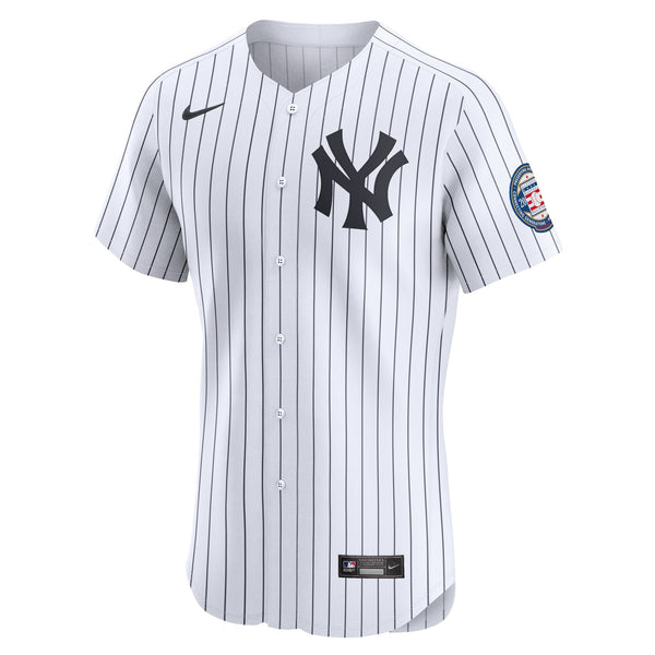 New York Yankees Derek Jeter White Home 2020 Hall of Fame Induction Patch Elite Player Jersey
