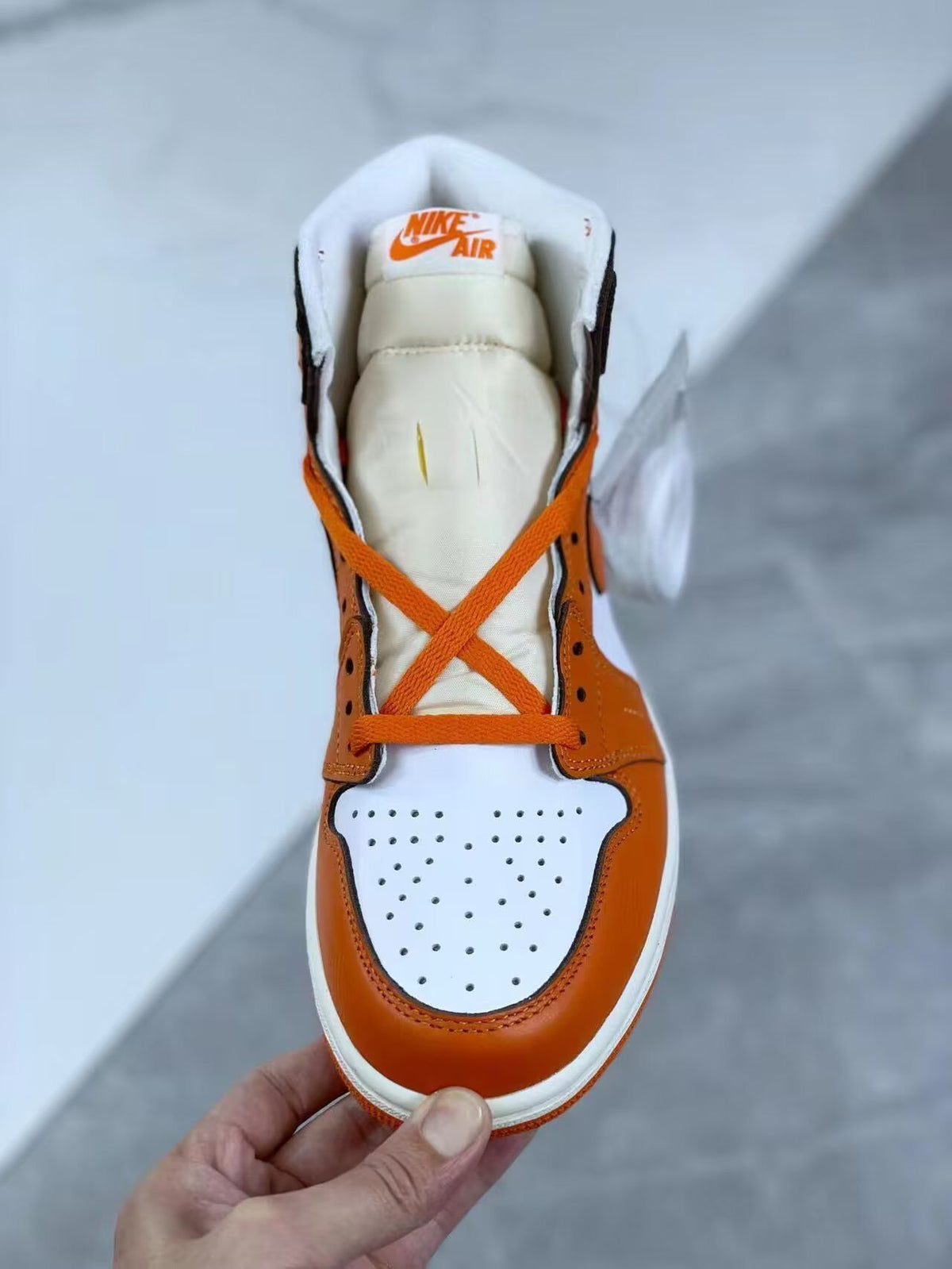 High Top Sneakers, Orange Colorway, Lace Up Design, Casual Gift for Sneaker Fans