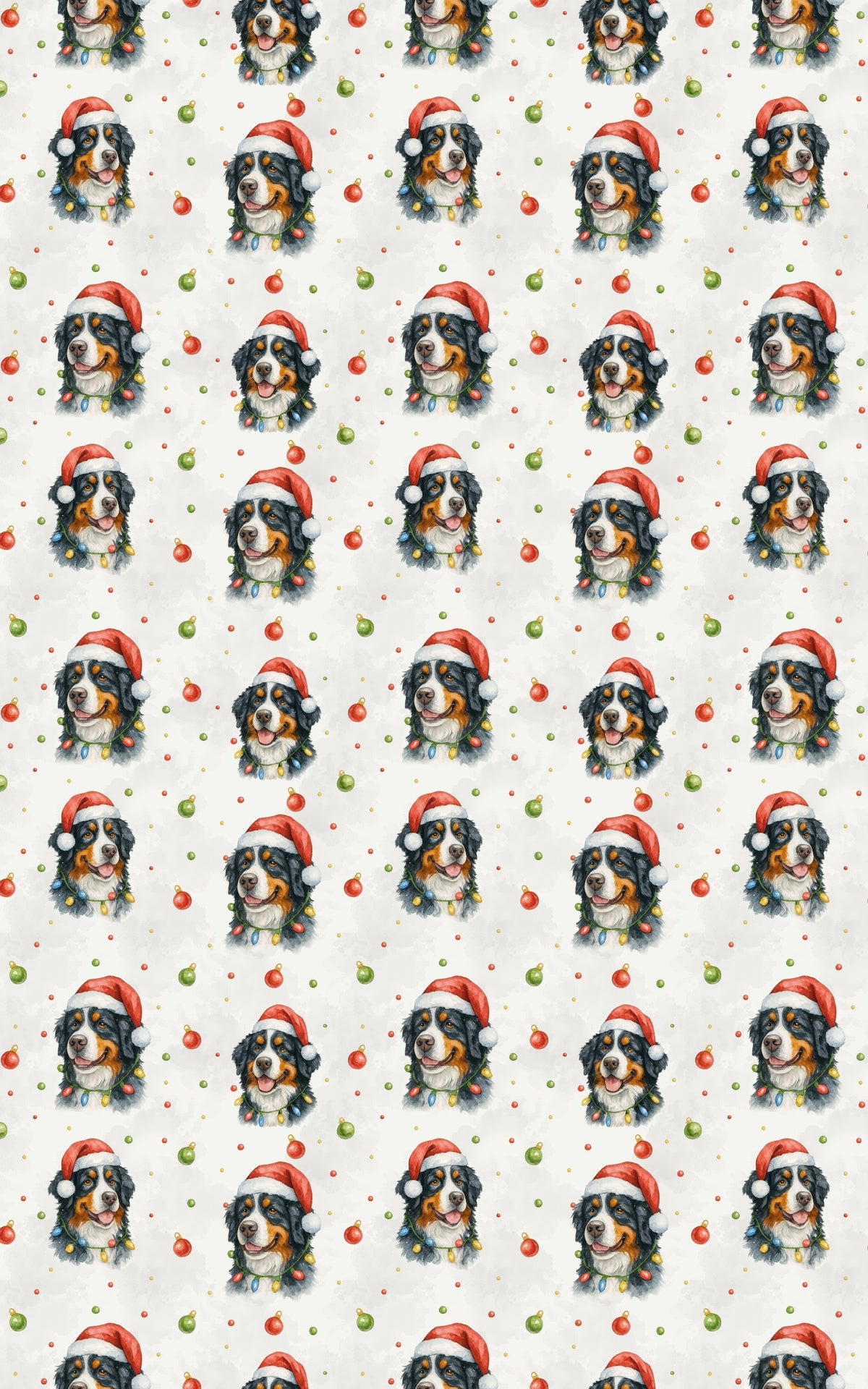 Santa Dog Gift Wrap, Bernese Mountain Dog Christmas Wrapping Paper, Bernese Mountain Dog Wrapping Paper, Bernese Dog Holiday 