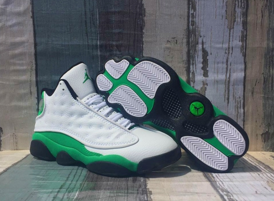 Sneakers, White Green Colorway, Lace Up Design, Casual Gift for Sneaker Fans