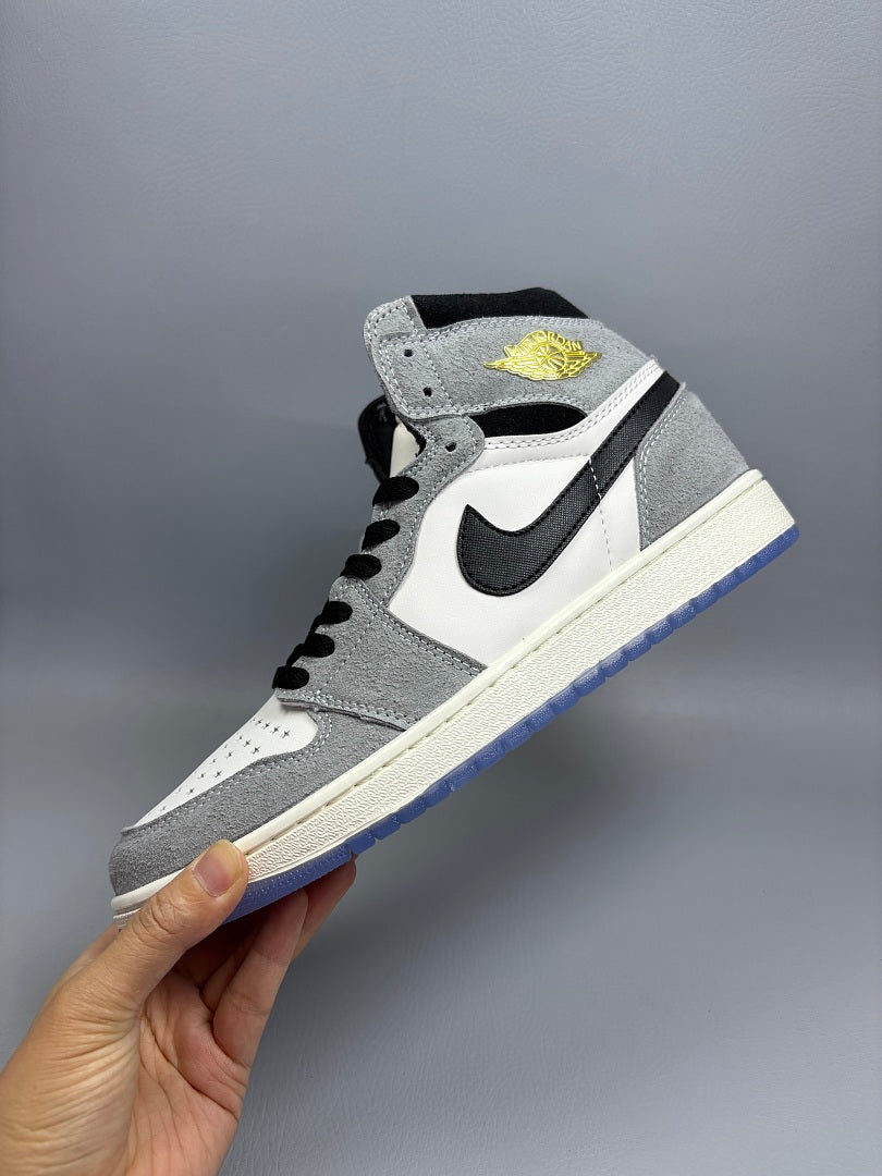 High Top Sneakers, Gray Colorway, Lace Up Design, Casual Gift for Sneaker Fans