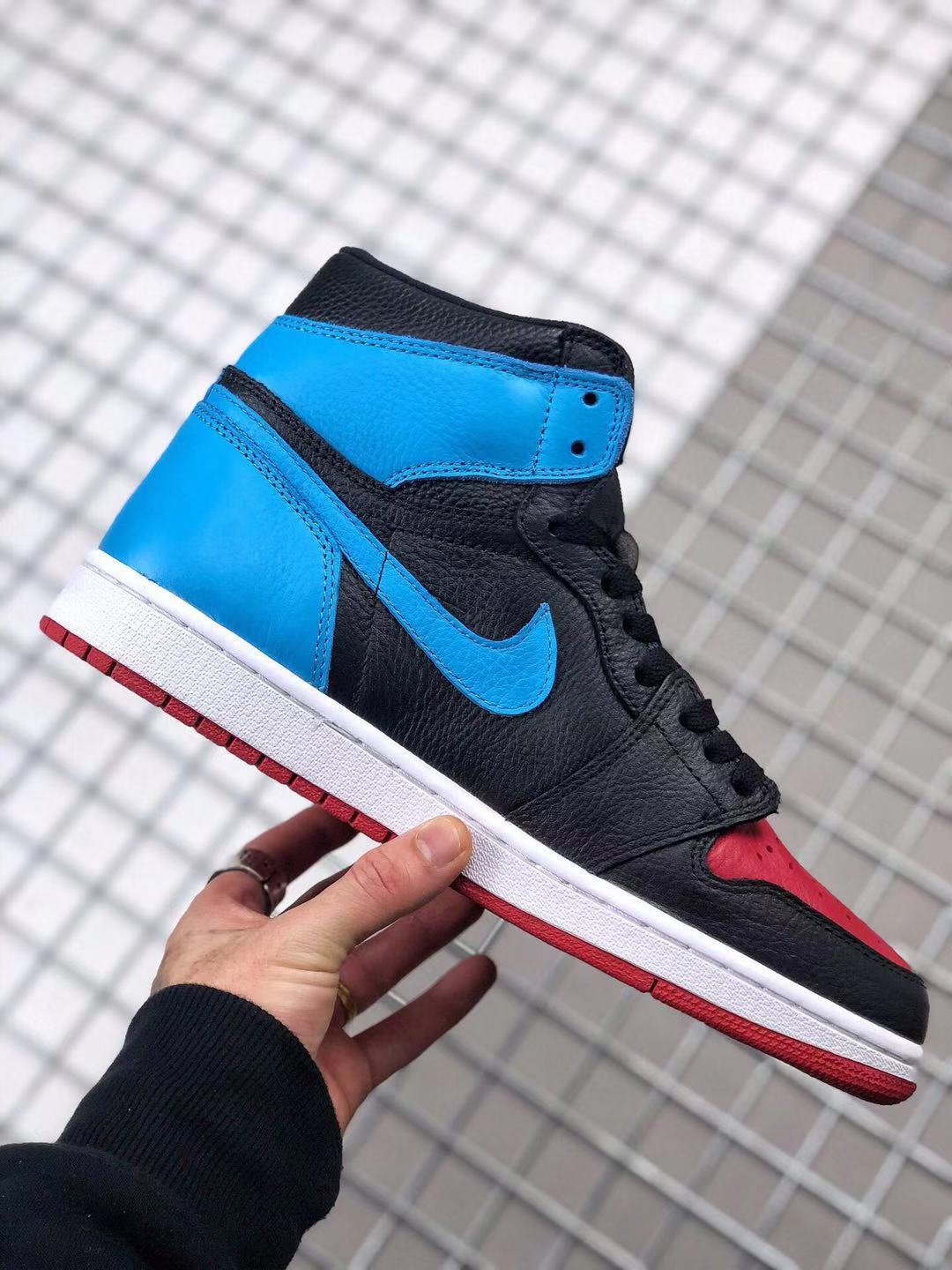 Sneakers, Blue Black Red Colorway, Lace Up Design, Casual Gift for Sneaker Fans