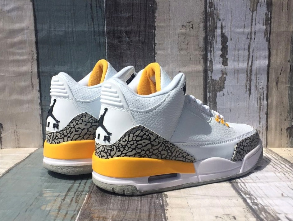 Sneakers, White Yellow Colorway, Lace Up Design, Casual Gift for Sneaker Fans